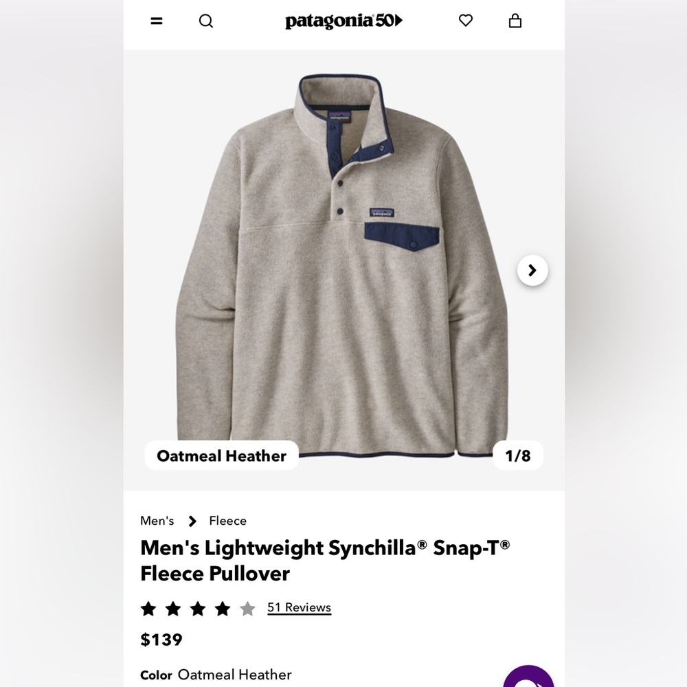 Patagonia Jacket - Lightweight Synchilla Snap